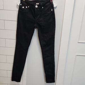 True Religion Black Women's Skinny Jeans with Silver Hardware